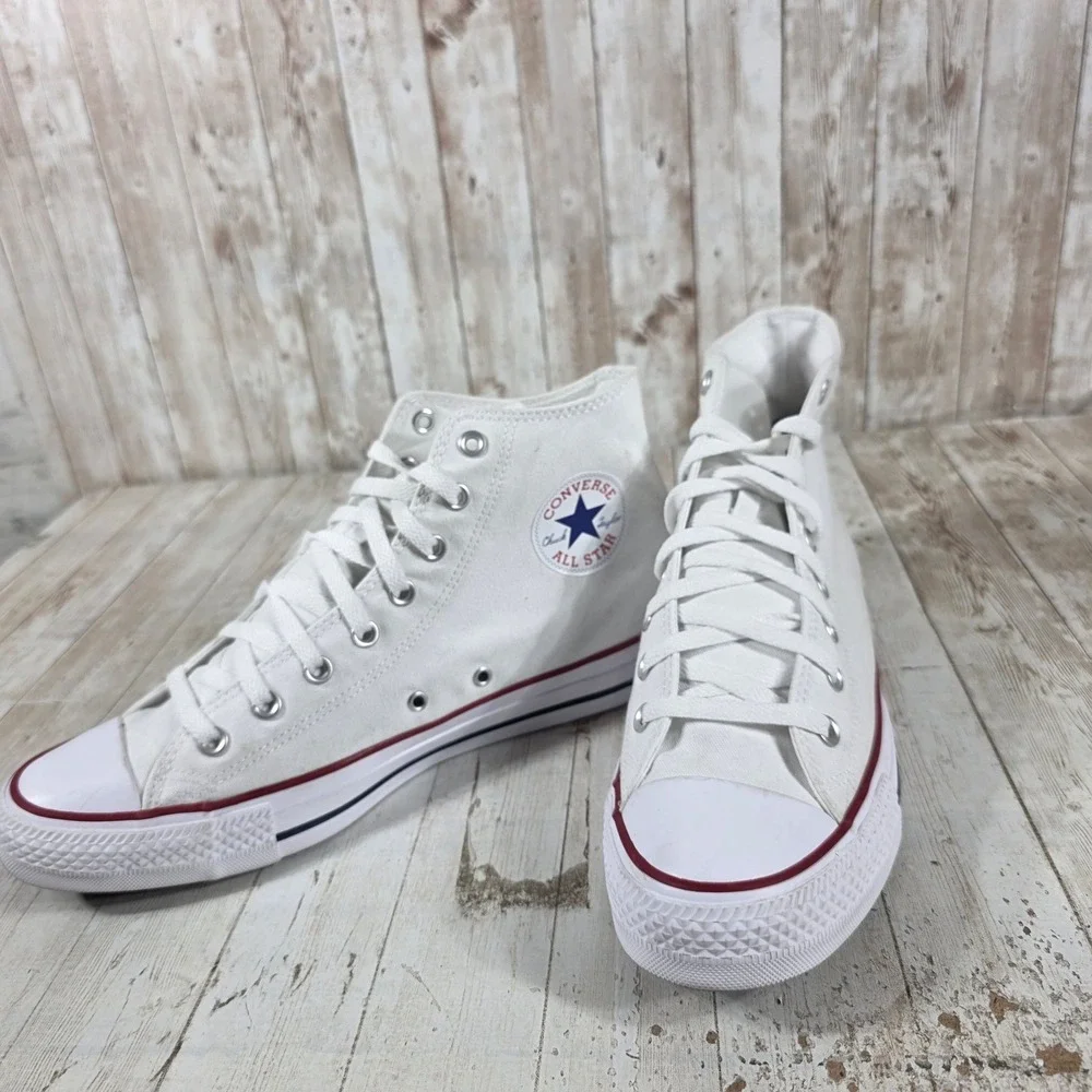 Converse Chuck‎ Taylor All Star High Top White Canvas Sneakers M7650 Womens 13
